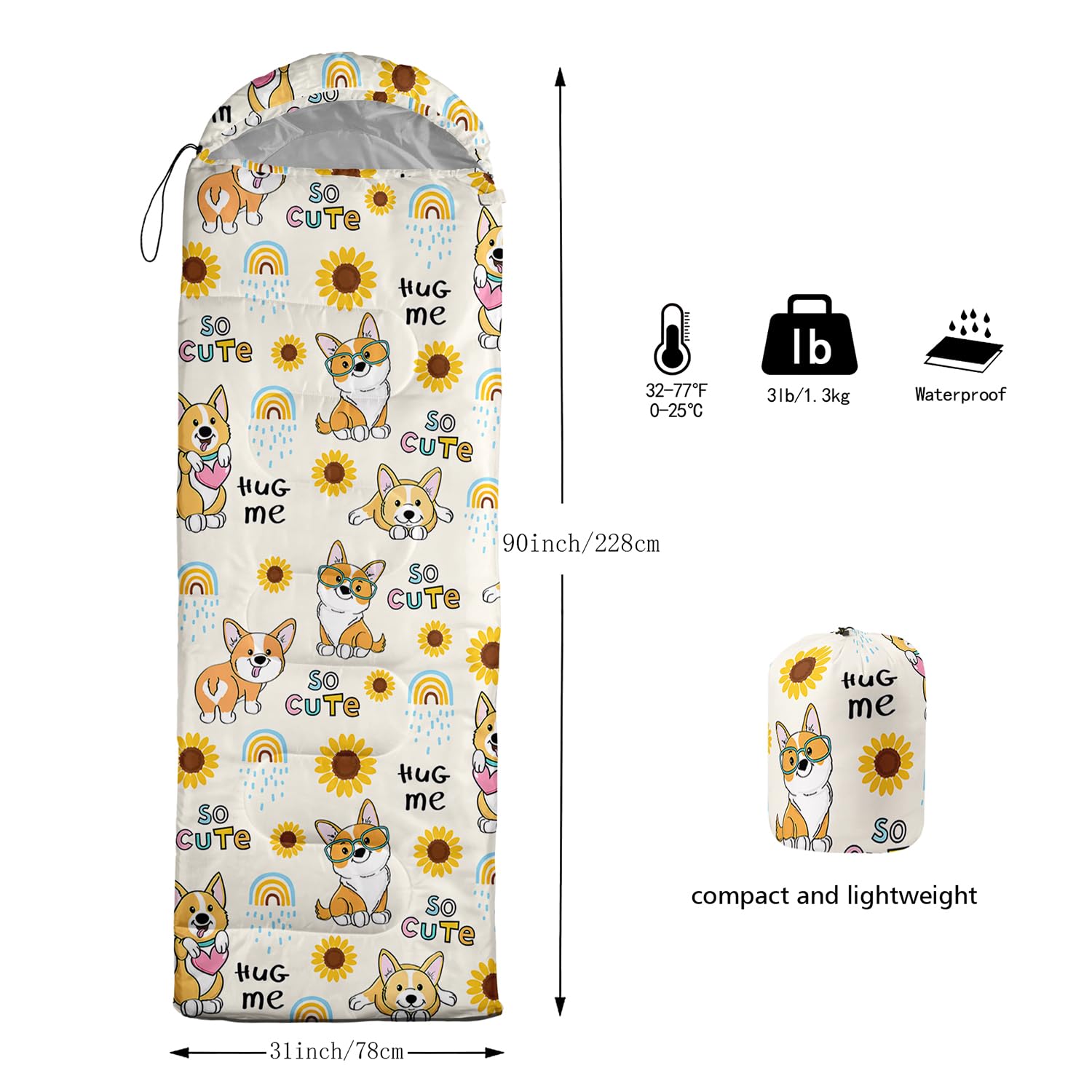 XYNHML compression bag for sleeping bag demonstrates easy, compact packing.