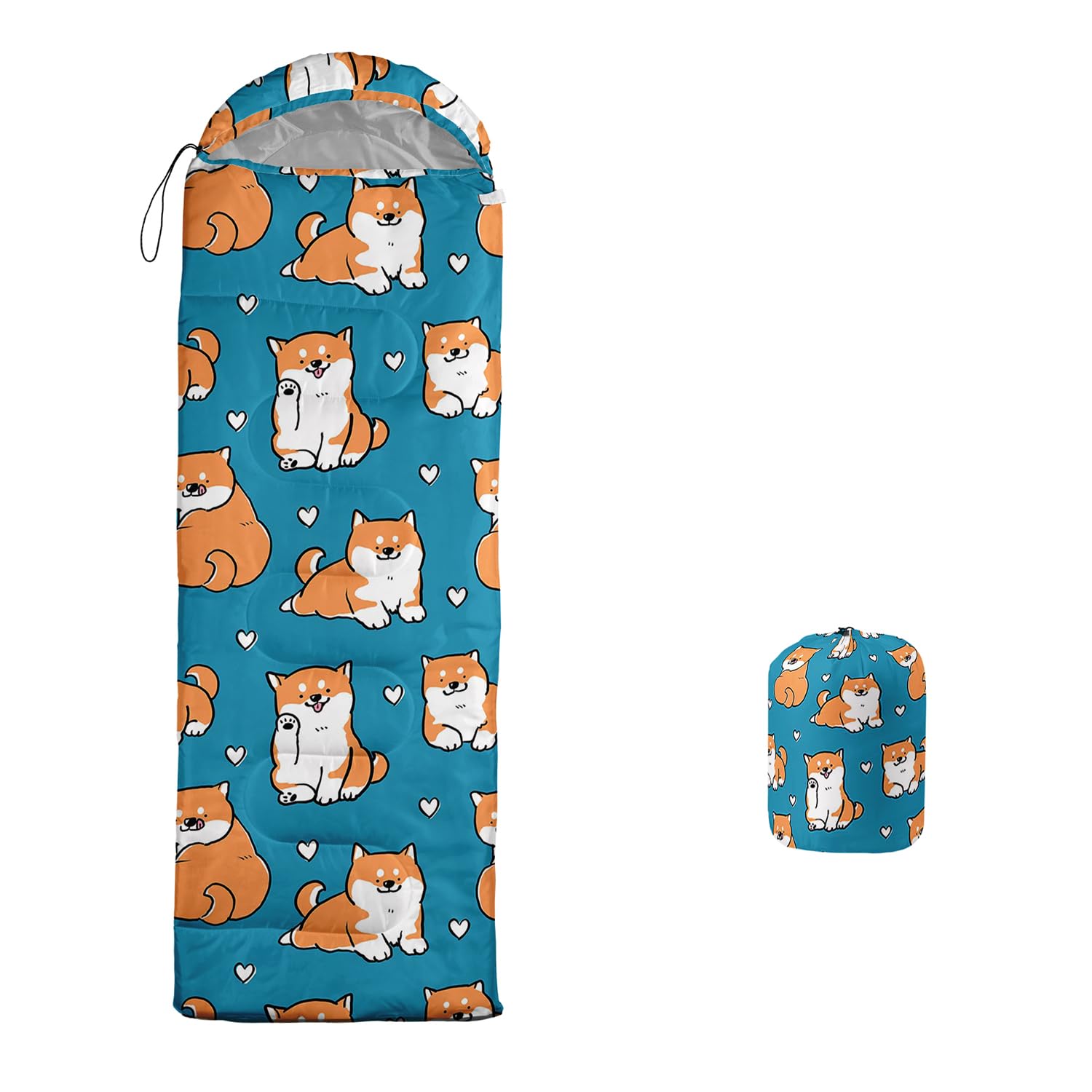 XYNHML kawaii dog print sleeping bag is kid-friendly camping gear