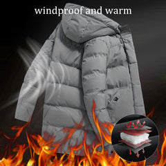 XYXYING men's thermal long snow parka inner chest pocket keeps devices warm and accessible.