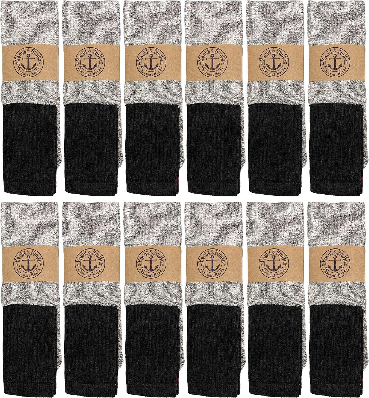 Yacht & Smith 12-pairs thermal socks pack for cold-weather warmth.