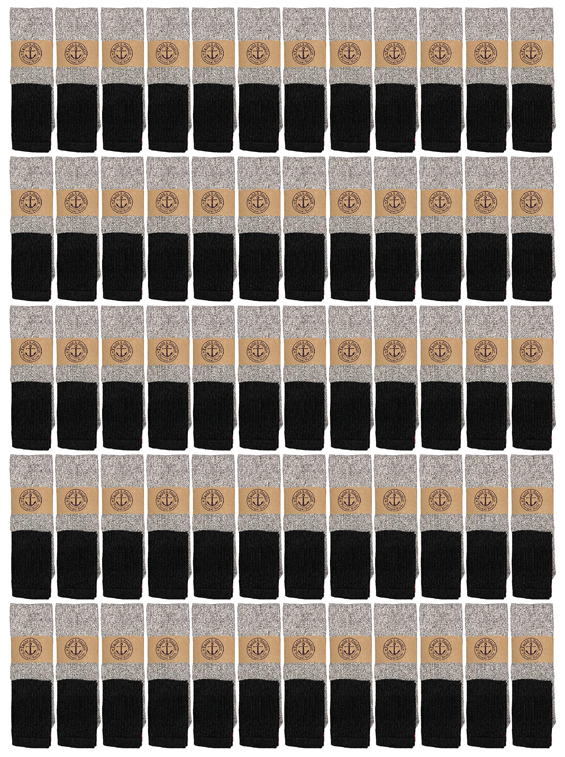Yacht & Smith 60 pairs bulk thermal socks front view for winter warmth and bulk savings
