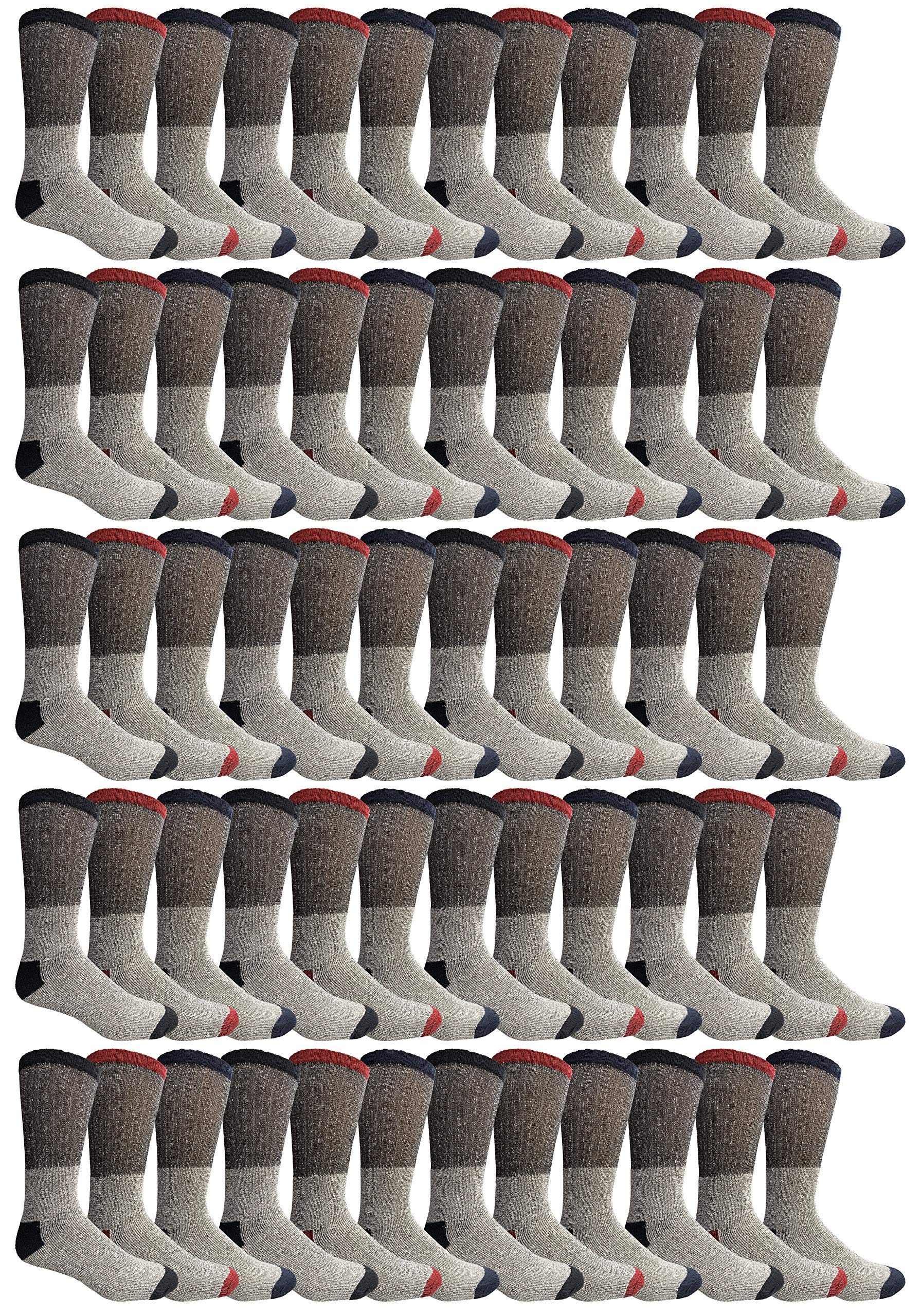 Yacht & Smith 60-pairs women's thermal crew socks pack for winter warmth and boots.