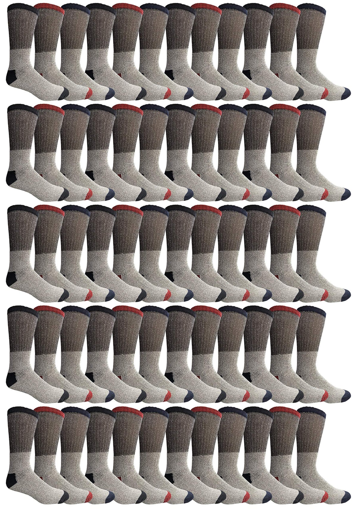 Yacht & Smith 60-pairs women's thermal crew socks pack for winter warmth and boots.