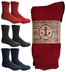 Yacht & Smith six-pairs cotton thermal crew socks, front view, warm and comfortable for cold days.