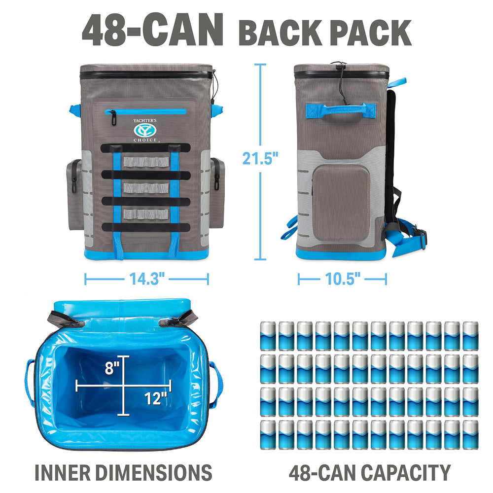 Yachter's Choice Soft Cooler Back Pack emphasizes waterproof material for reliable protection on outdoor days.