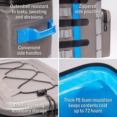 Yachter's Choice Soft Cooler Back Pack features welded seams for leak-free performance.