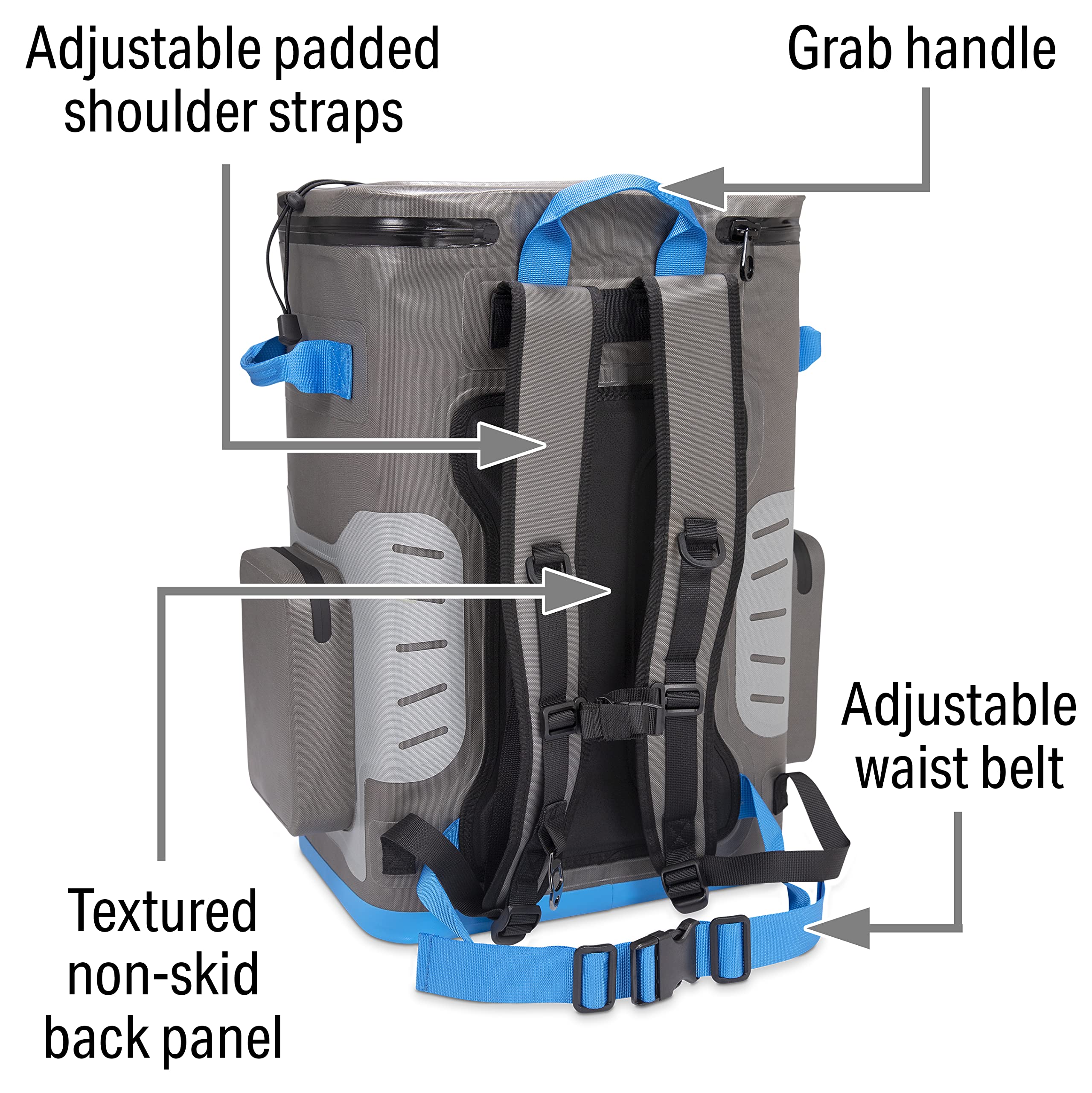 Yachter's Choice Soft Cooler Back Pack showing wide flip-top lid for quick access during outings.