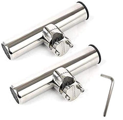 Yaegarden 2-pack rod holder clamps on rails for versatile mounting.