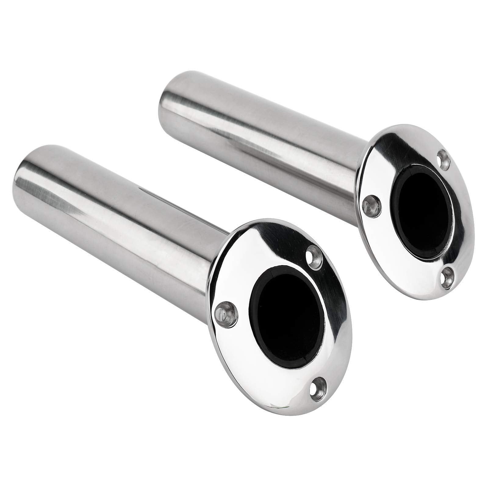 YaeMarine 2-pack rod holders with drain, 316 stainless, 9 inches long