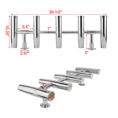 YaeMarine 6-tube rocket launcher rod holder in stainless steel