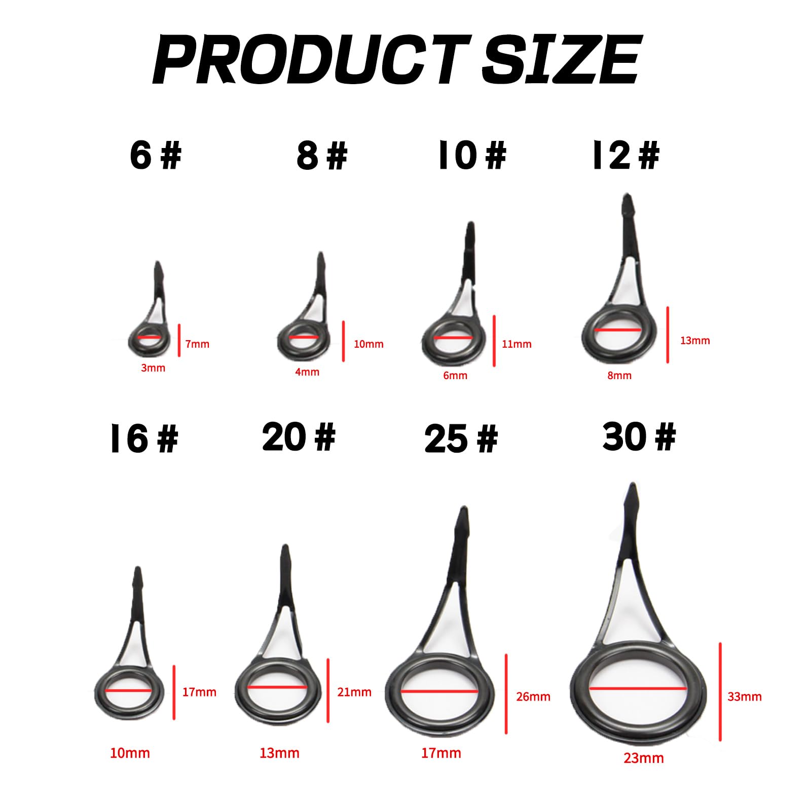 Universal compatibility eyelets for most fishing rods