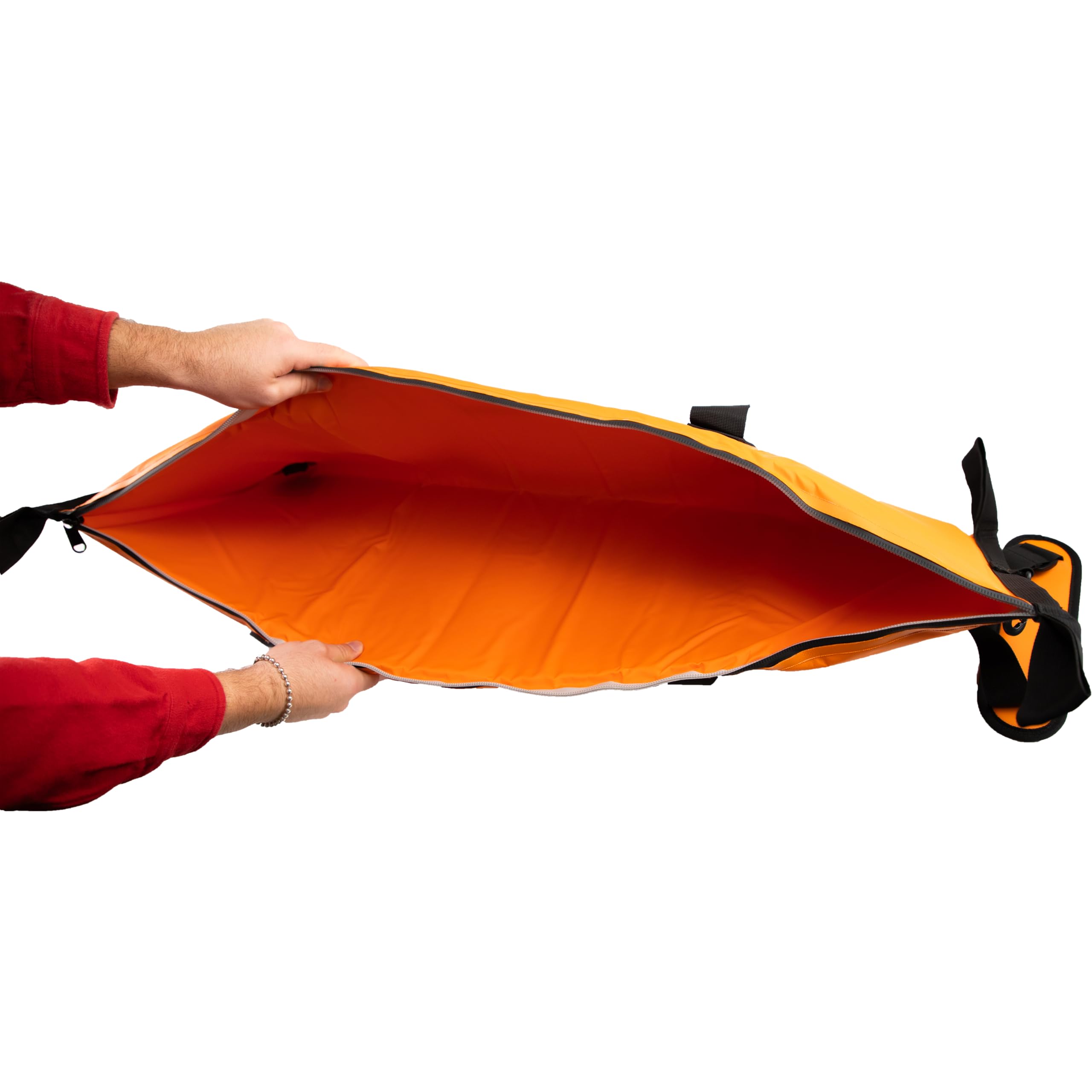 Open interior showing spacious storage for fish and ice