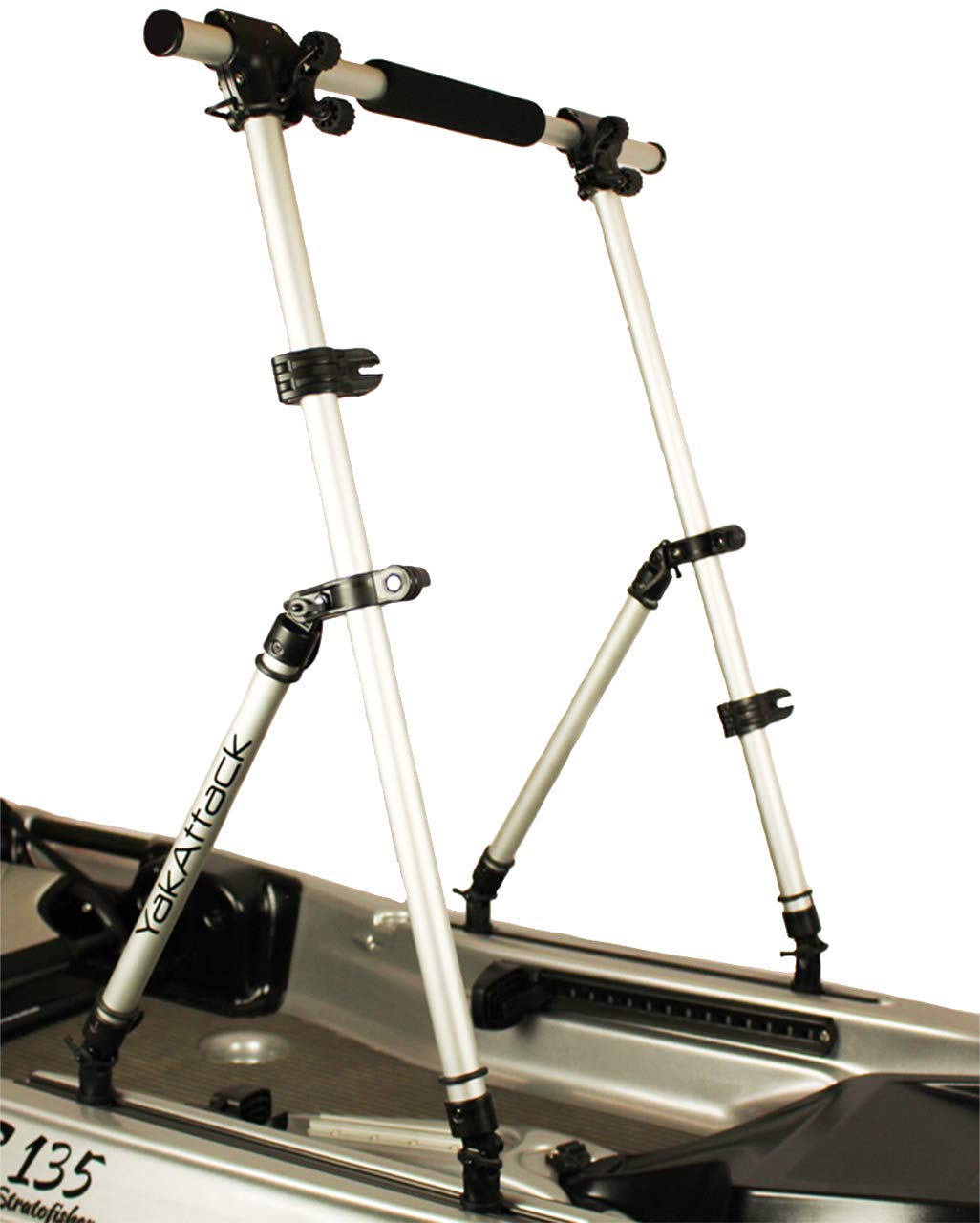 YakAttack CommandStand folded frame for easy transport and deck storage.