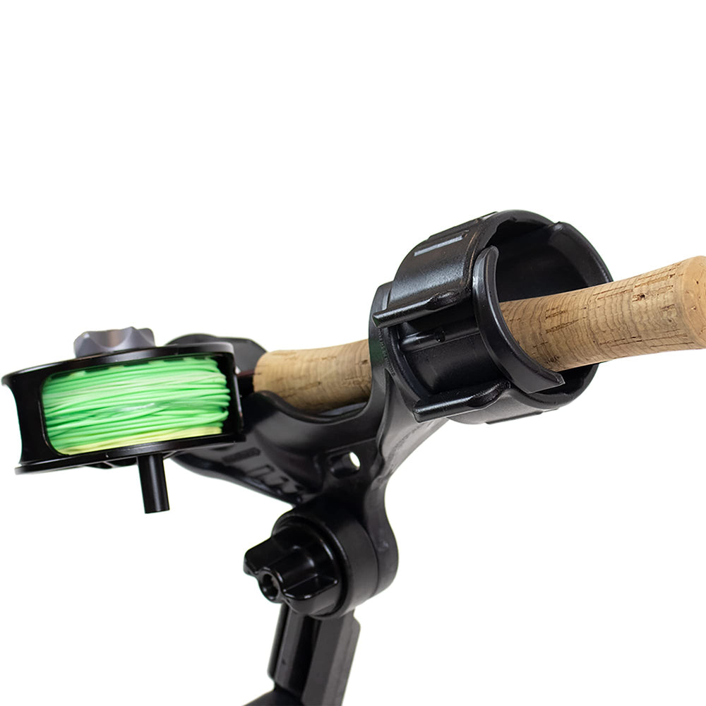 Elevated extension arm raising reel higher from water