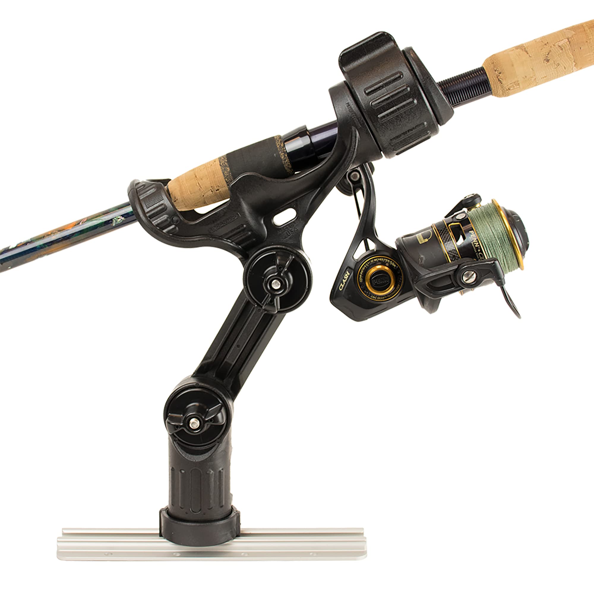 Elevated extension arm lifting reel higher above water