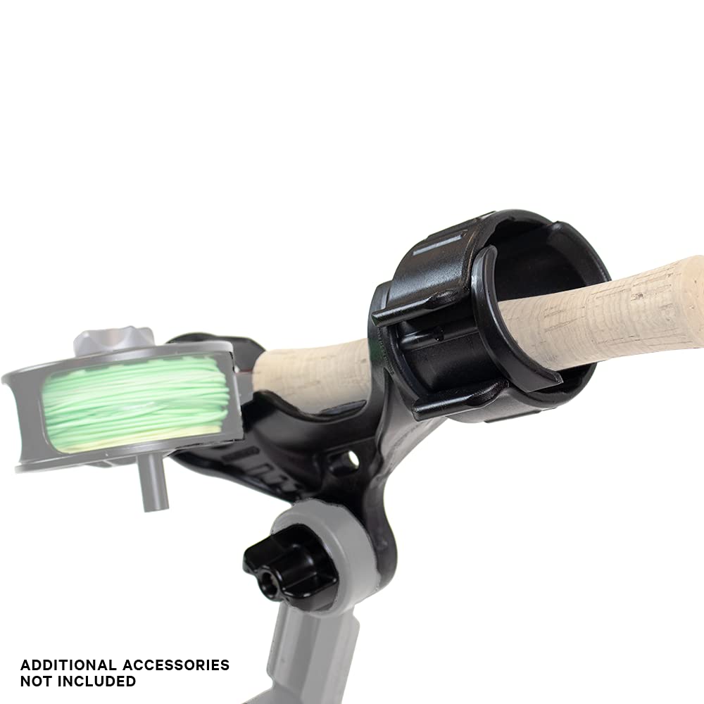 Omega Rod Holder adjusted along kayak track