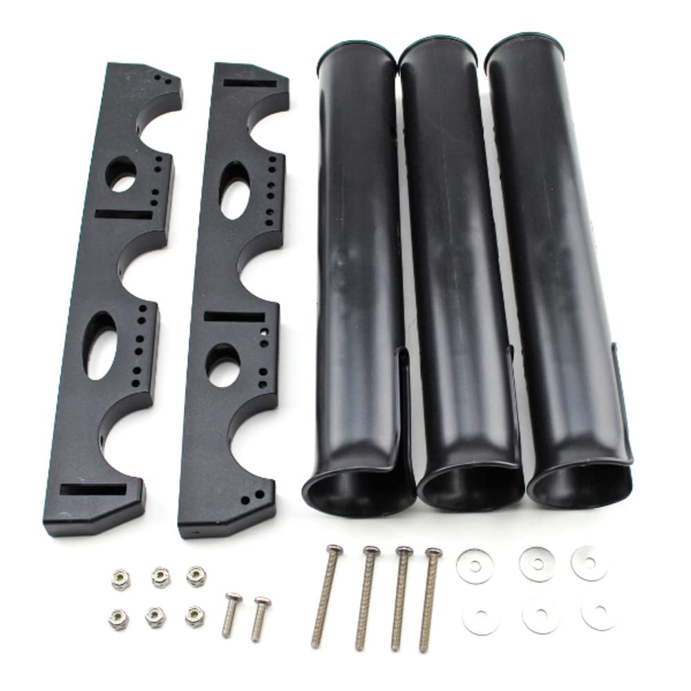 Yak Gear triple rod holder with storage brackets for pliers and lures.