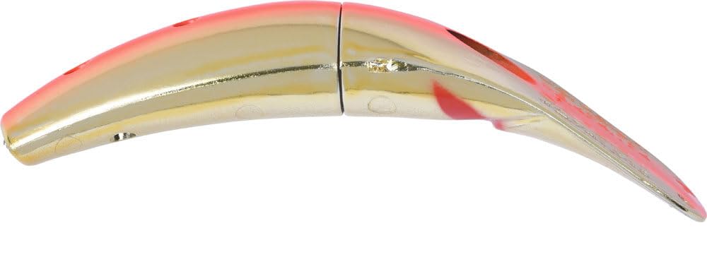 Yakima Bait Spin-N-Fish 2.5 in Metal Gold Flame with UV scent chamber for trolling