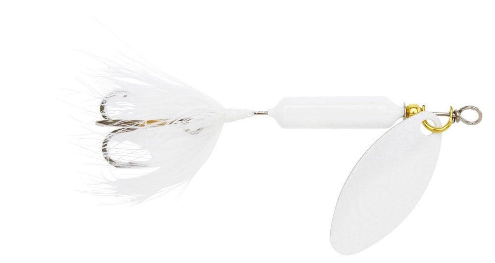 Wordens Rooster Tail Spinner Lure in Snow for versatile freshwater fishing across multiple species