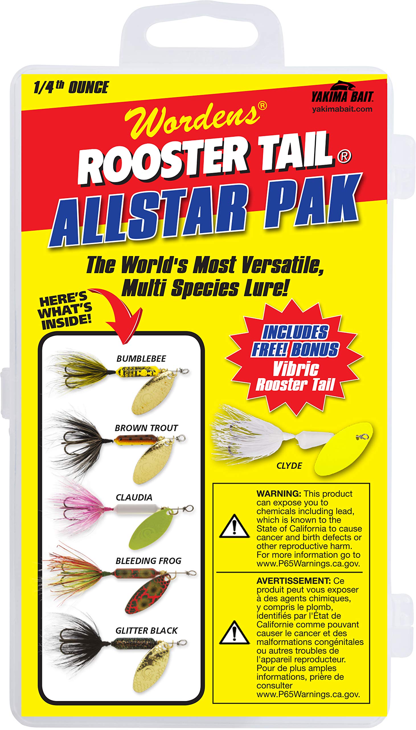 Wordens RTBX.212-S780 Rooster Tail Box Kit with six color assortments for trout and bass.