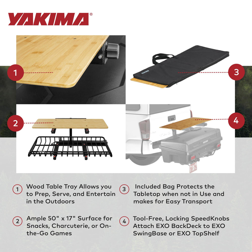 Yakima EXO supports up to 80 pounds for durable prep.