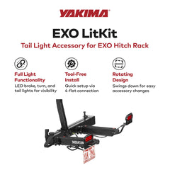 License plate attachment on Yakima EXO LitKit protecting the plate