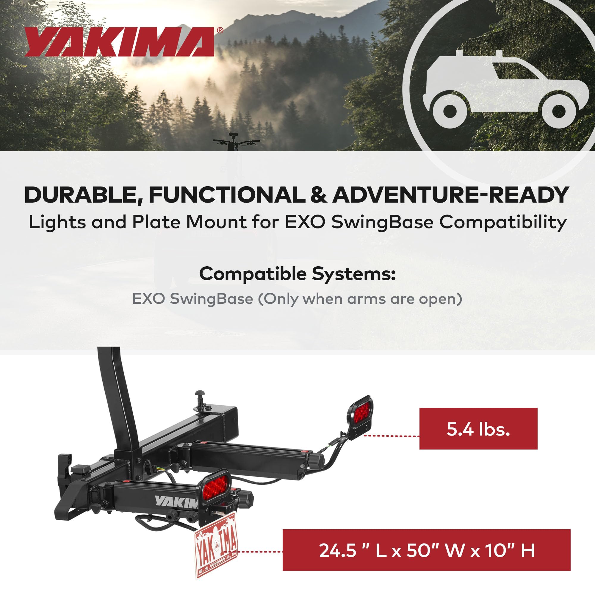Plate protection feature on Yakima LitKit guards plate damage