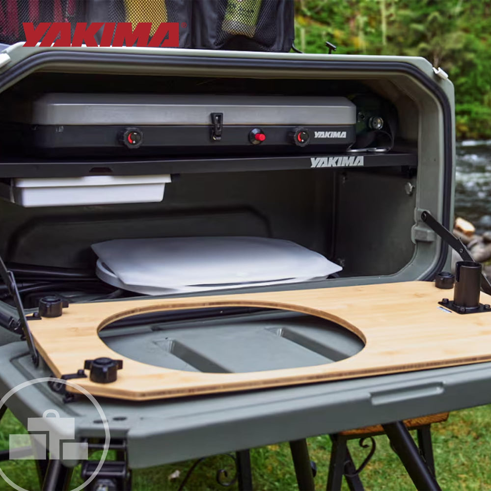 Yakima EXO OpenRange UV-protected wood finish resists sun and weather.