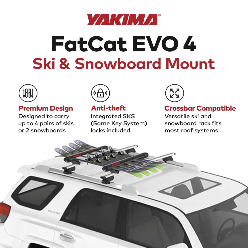 SkiLift clearance shown with tall bindings on Yakima FatCat EVO 4