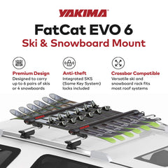 Yakima FatCat EVO 4 Snowboard Carrier demonstrates board loading versatility