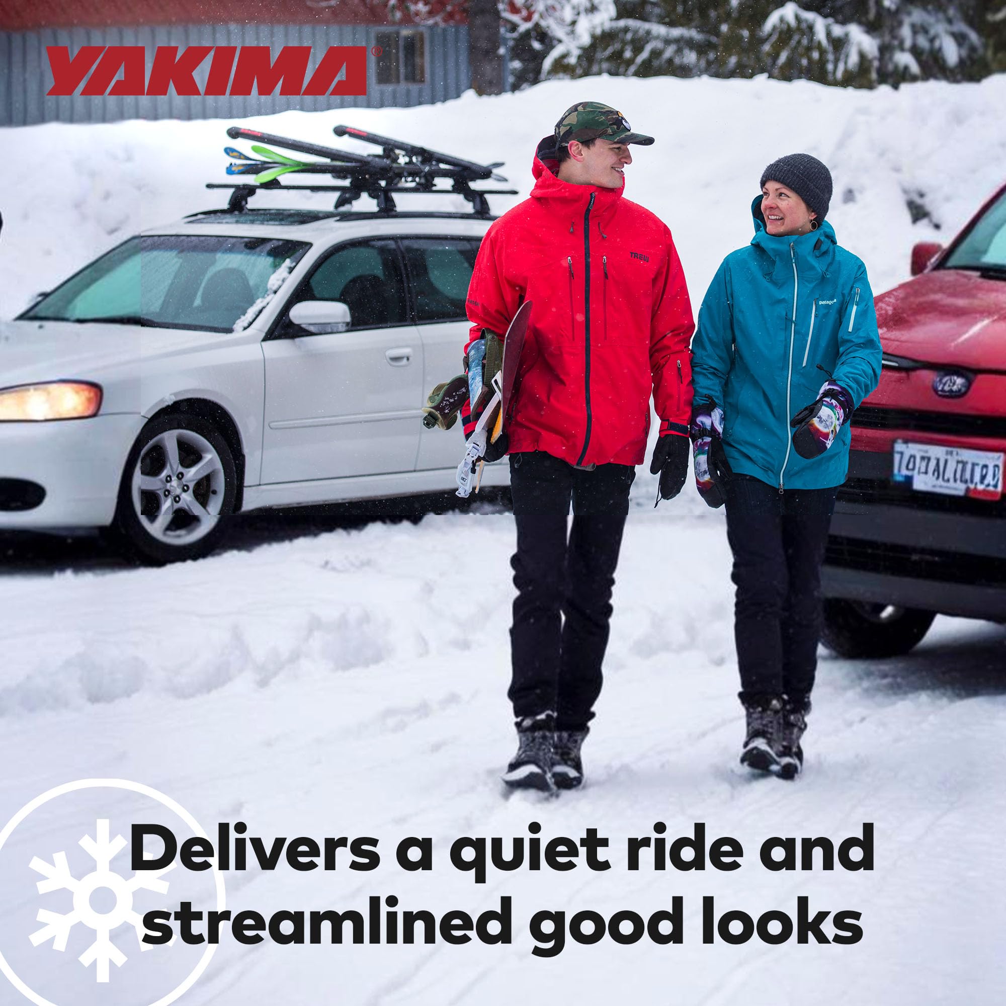 Yakima FatCat EVO SKS locks secure loaded skis and boards
