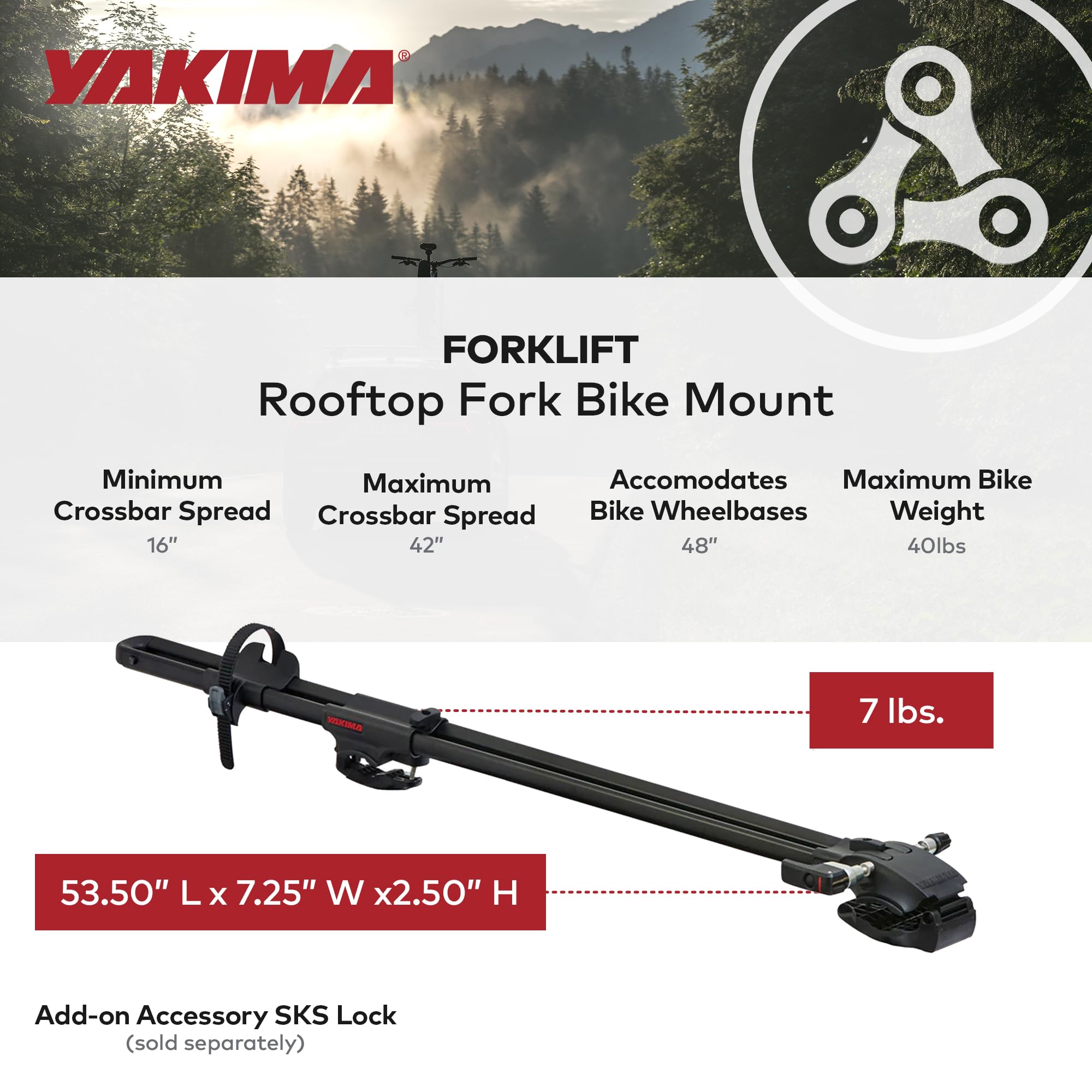 Yakima ForkLift disc-brake compatibility with standard 100 mm hubs