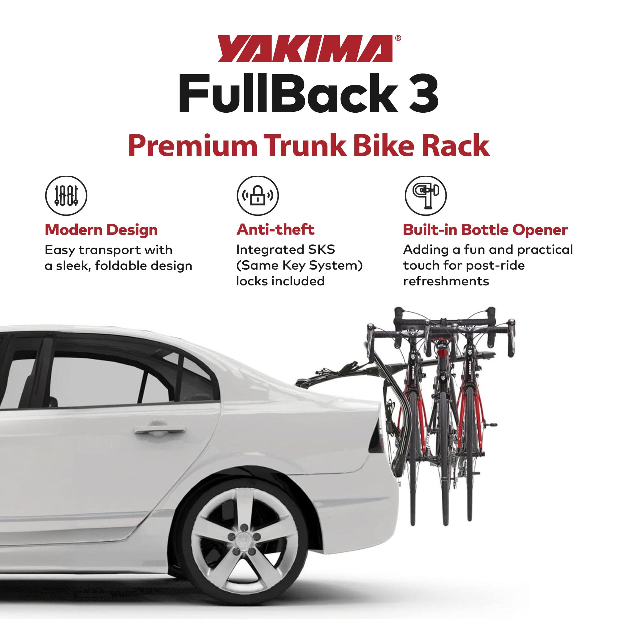 Yakima FullBack 3 folded arms for easy storage after trip