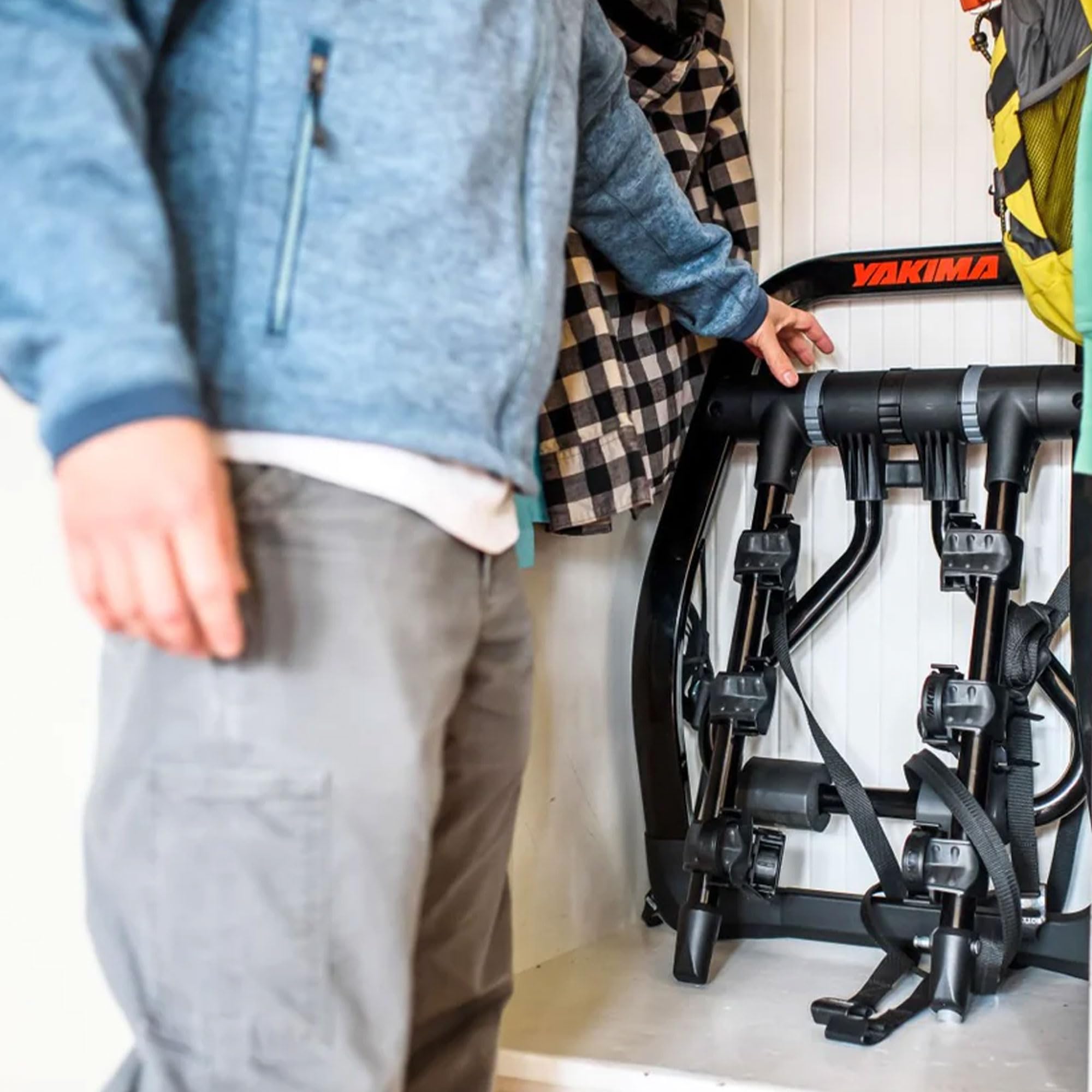 Close-up of Yakima Fullback mounted on car for road-trip use