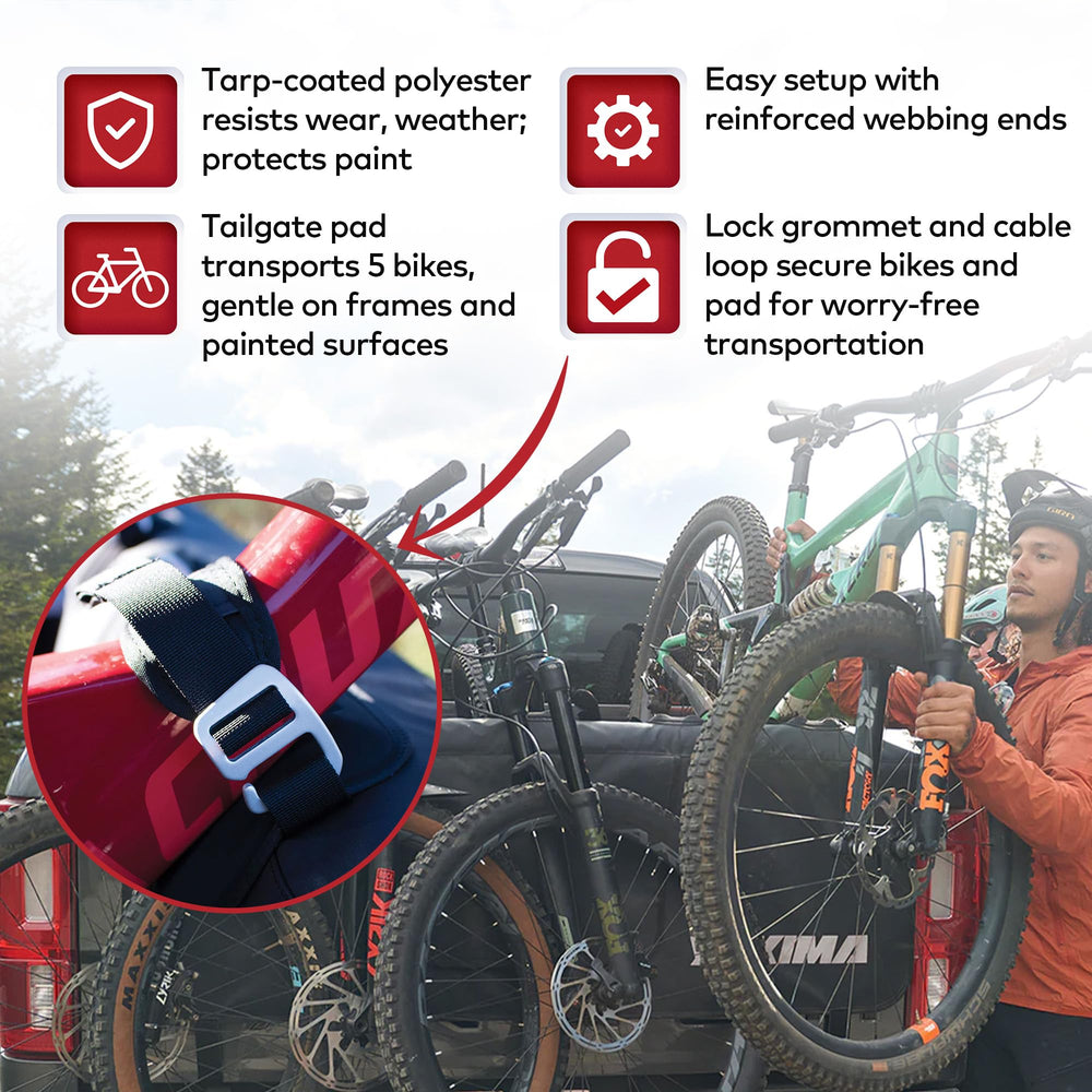 Yakima GateKeeper cascade blue pad keeps bikes from shifting on trails