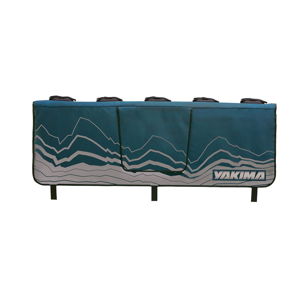 Yakima GateKeeper tailgate pad cascade blue side view shows stable bike transport