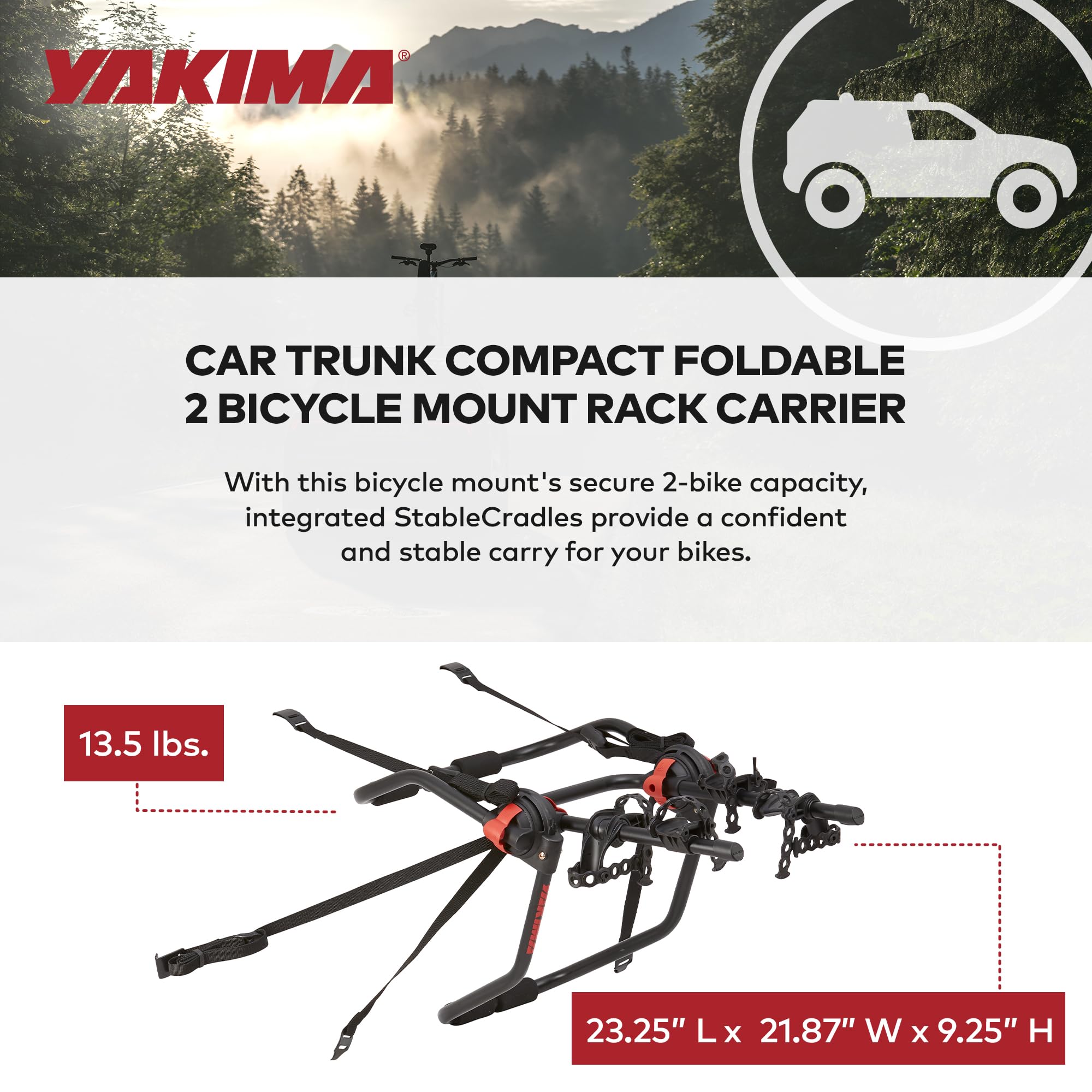 Yakima Hangout coated metal buckles resist wear while easing quick adjustments.