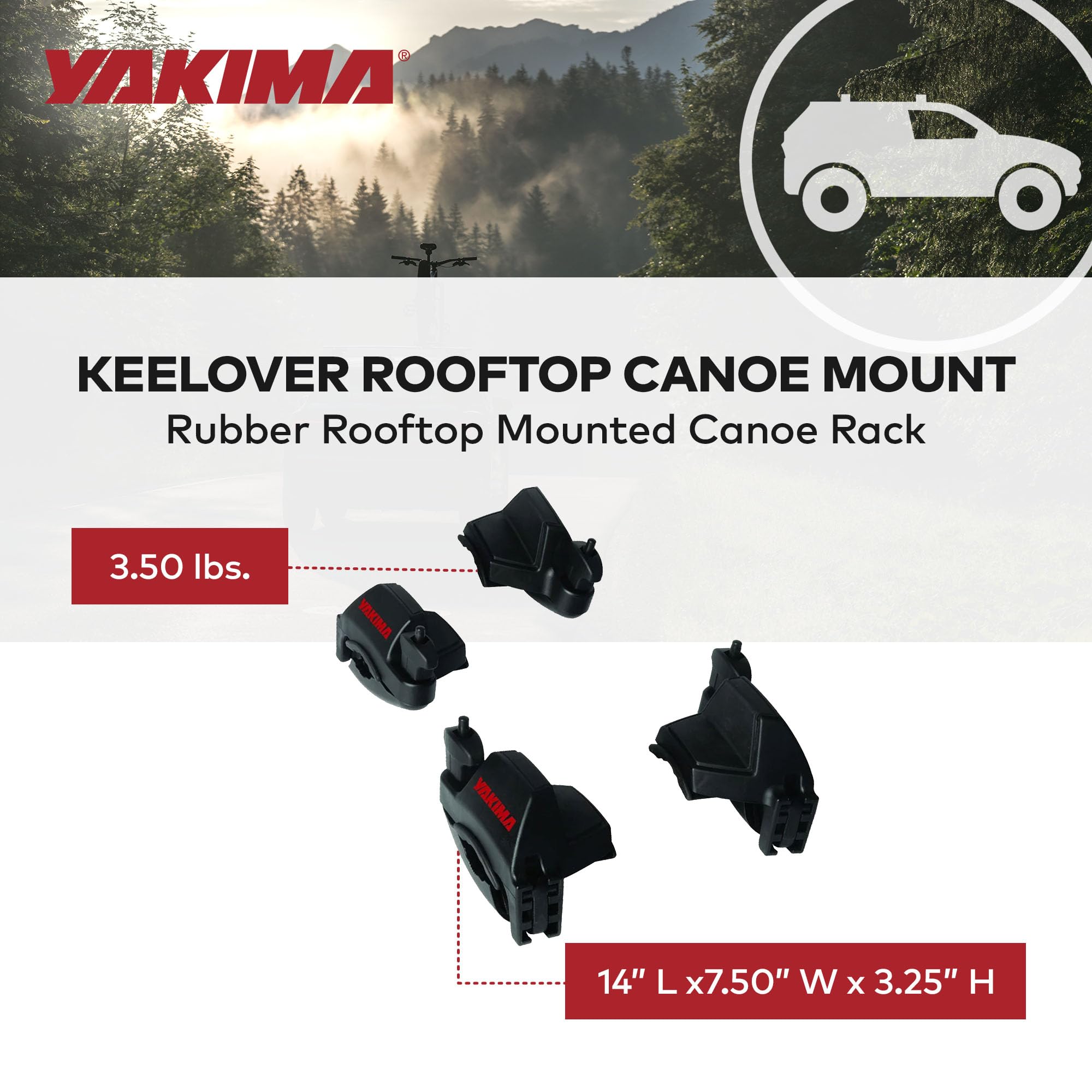 Includes bow and stern tie downs for secure canoe transport.