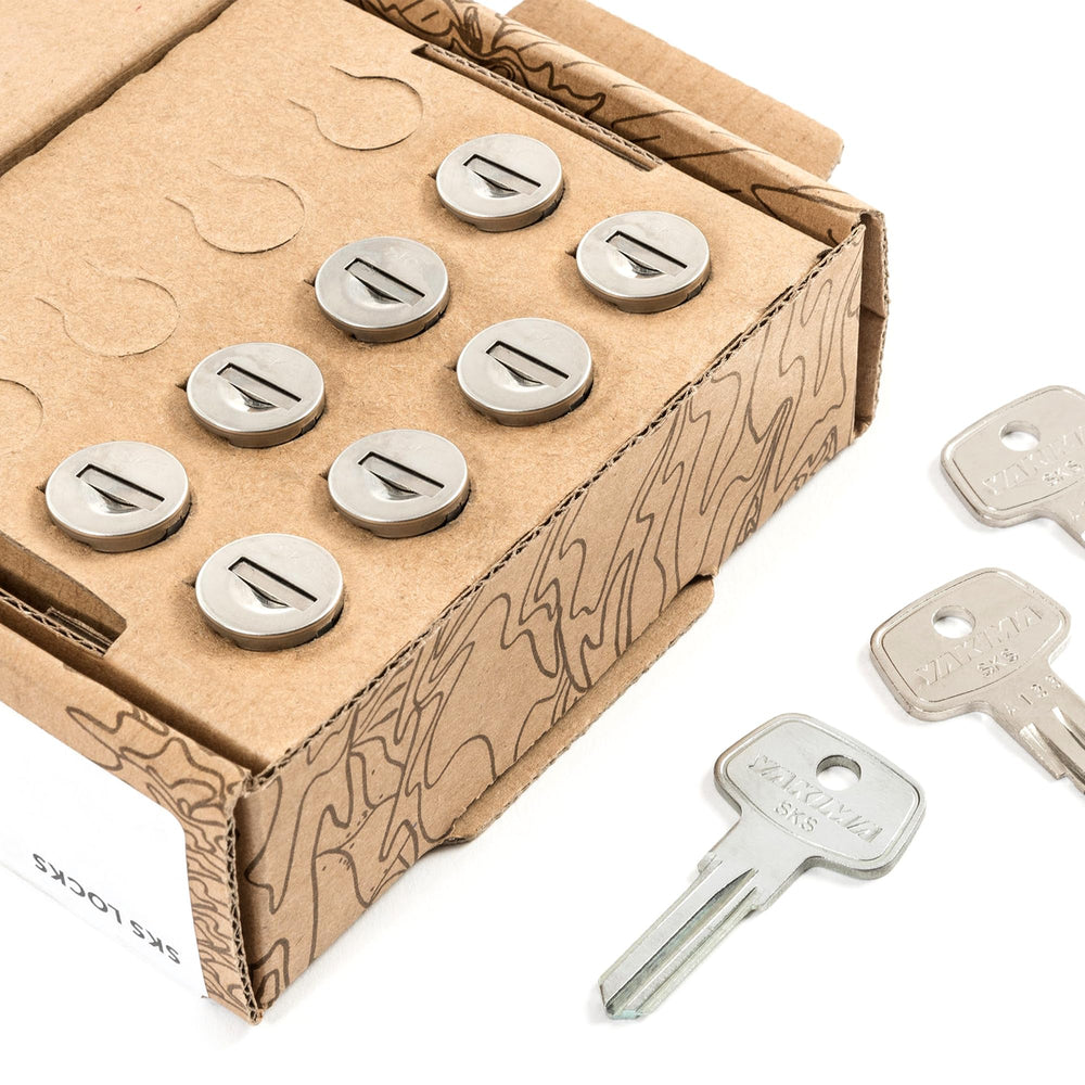 Compact Yakima SKS cores set designed for multiple lockable products