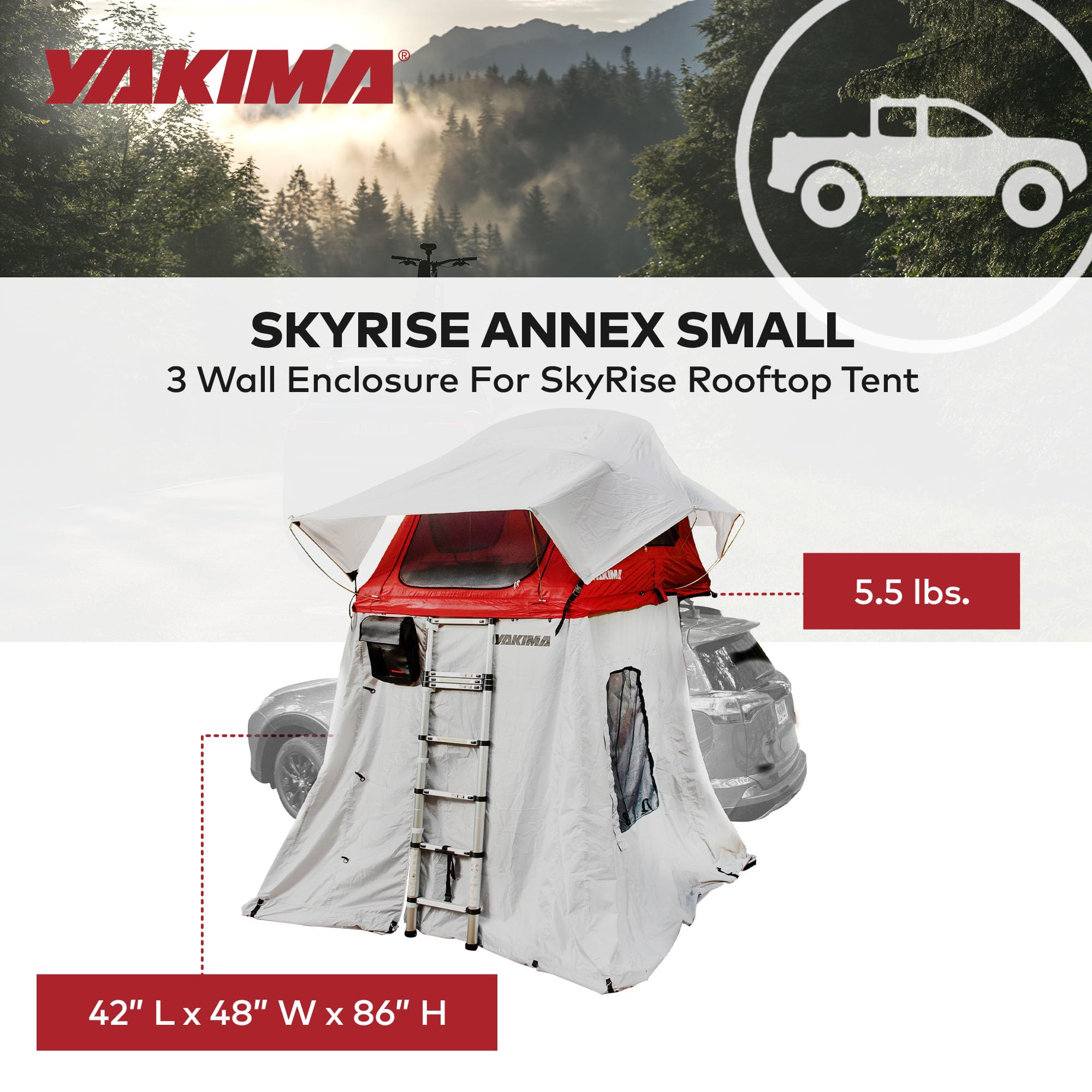 Yakima SkyRise Annex front door enables easy entry and exit