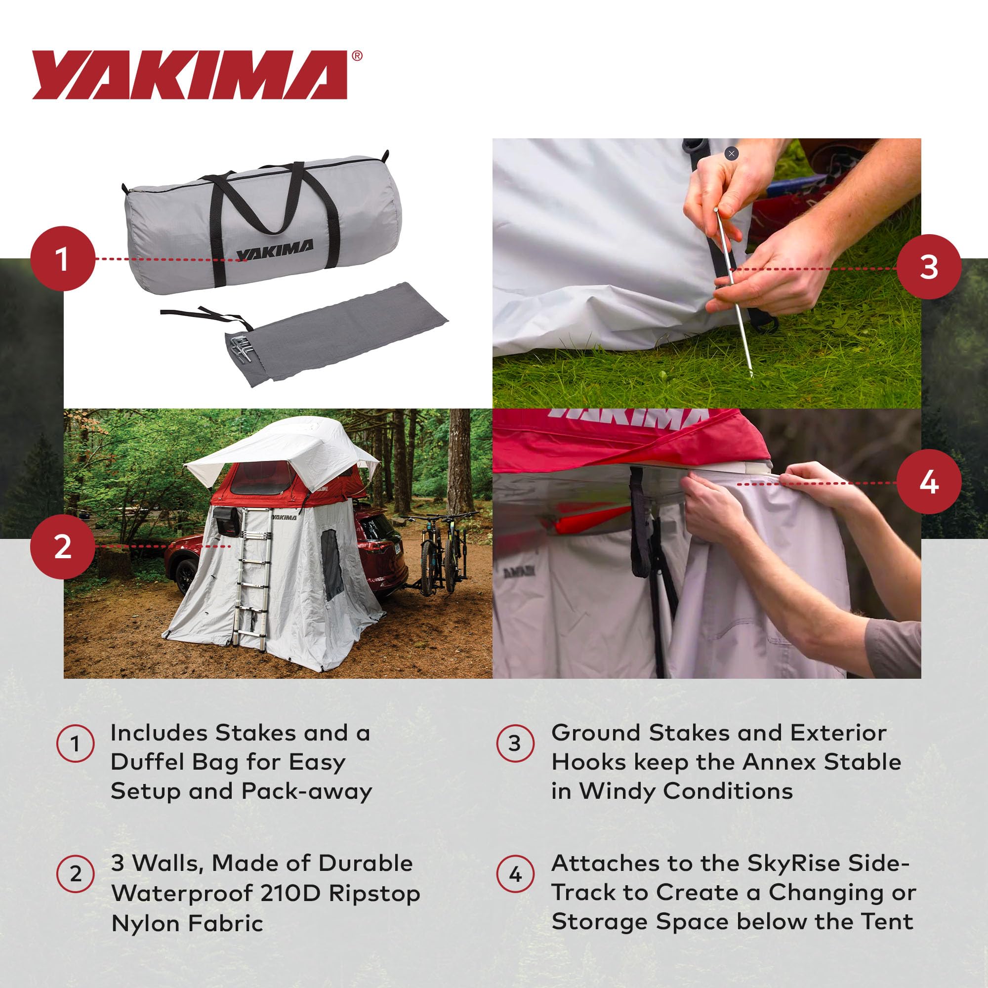 Yakima SkyRise Annex with two zippered mesh windows for ventilation