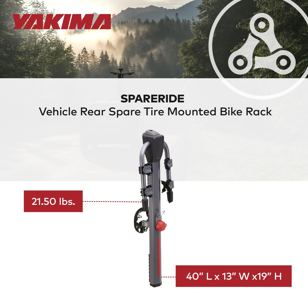 Yakima SpareRide locking knob secures rack and spare tire for peace of mind