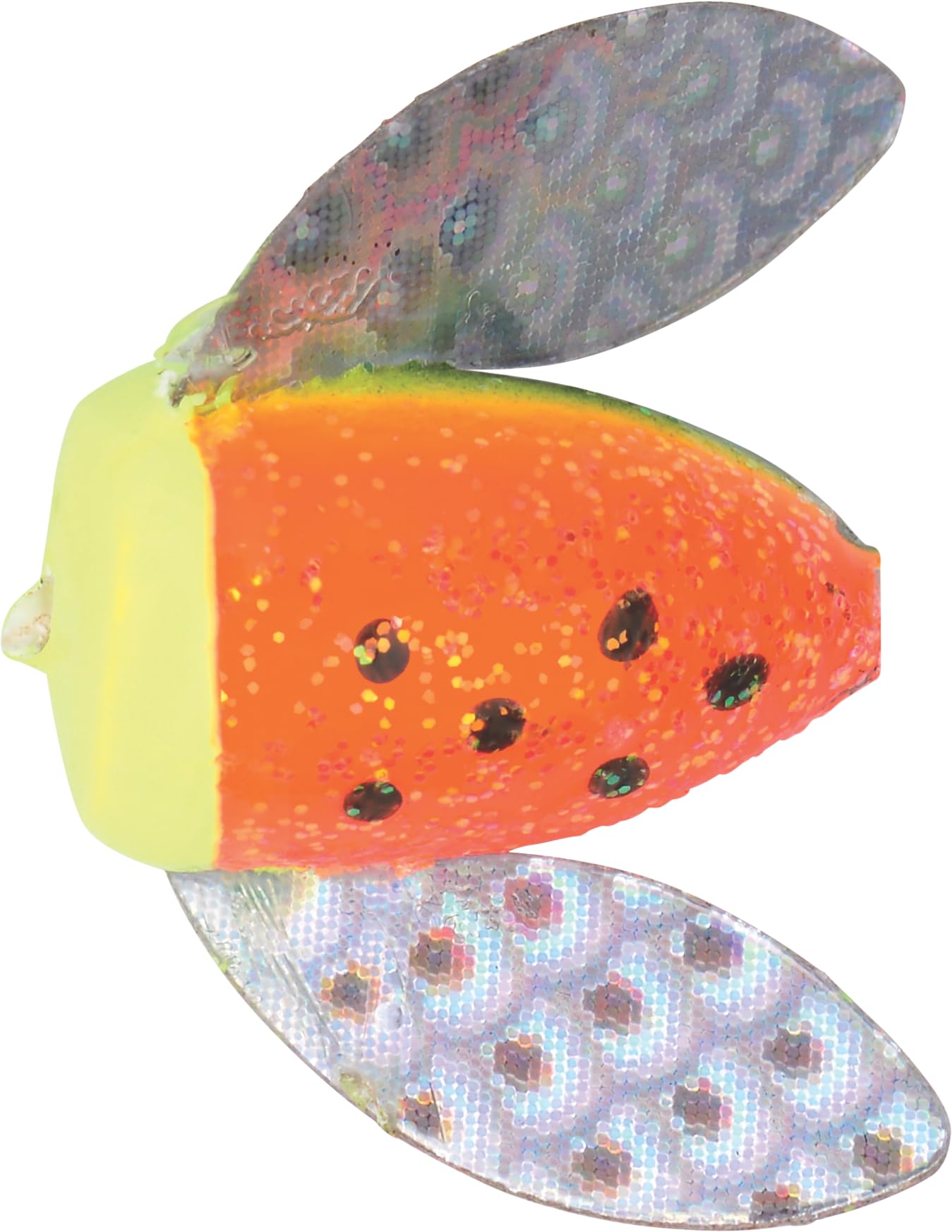 Yakima Spin-N-Glo #6 Mylar Wing Glitter Fire Tiger boosts attractant and vibration for salmon