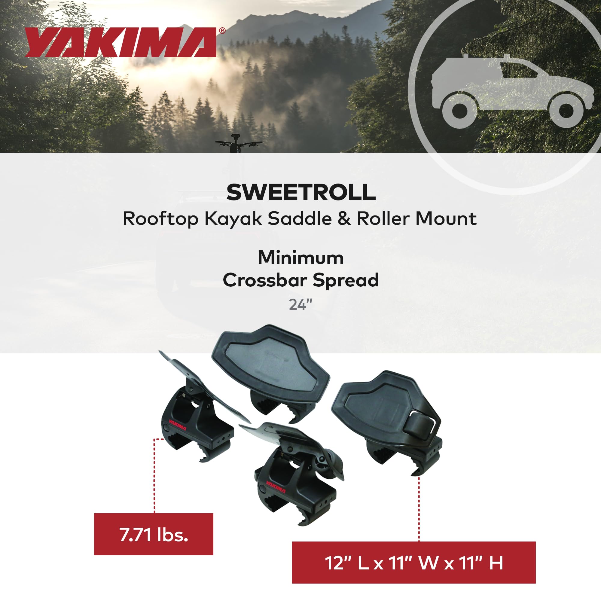 Yakima SweetRoll carries 1 boat up to 80 lbs for a single watercraft.