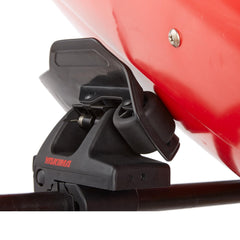 Yakima SweetRoll integrated-rollers guide the boat onto the rack with less effort.