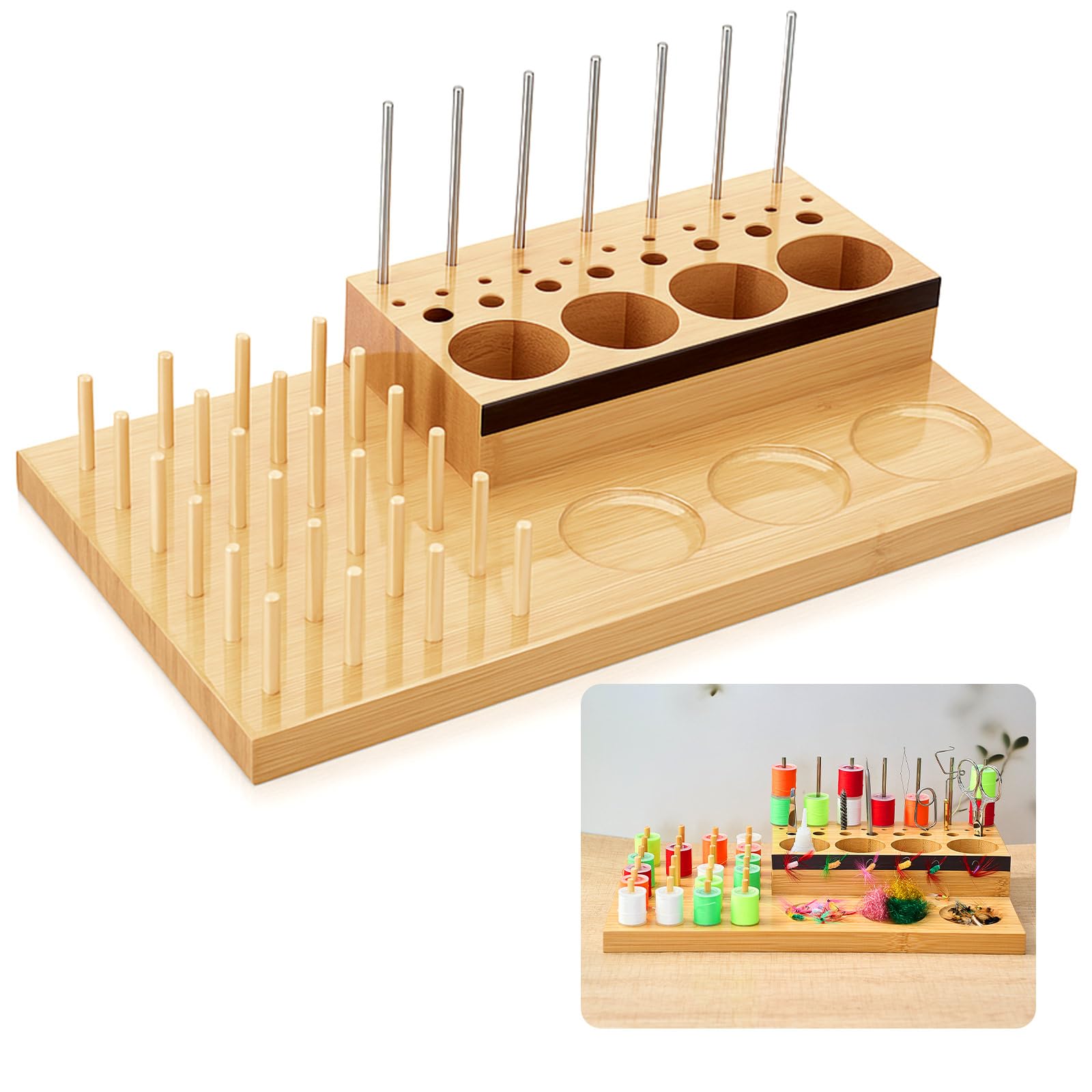 Yalikop wooden fly tying organizer front view