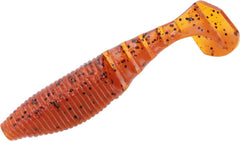 Yamamoto 4in Paddle Tail Zako Fire Craw lure ready to pair with jigs