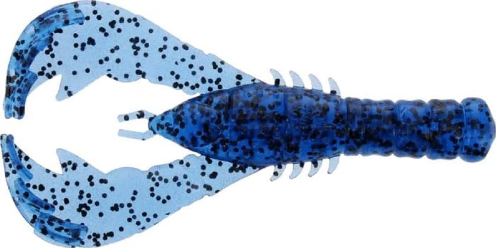 Yamamoto 4-inch Yama Craw Blue with large black flake, ideal jig trailer.