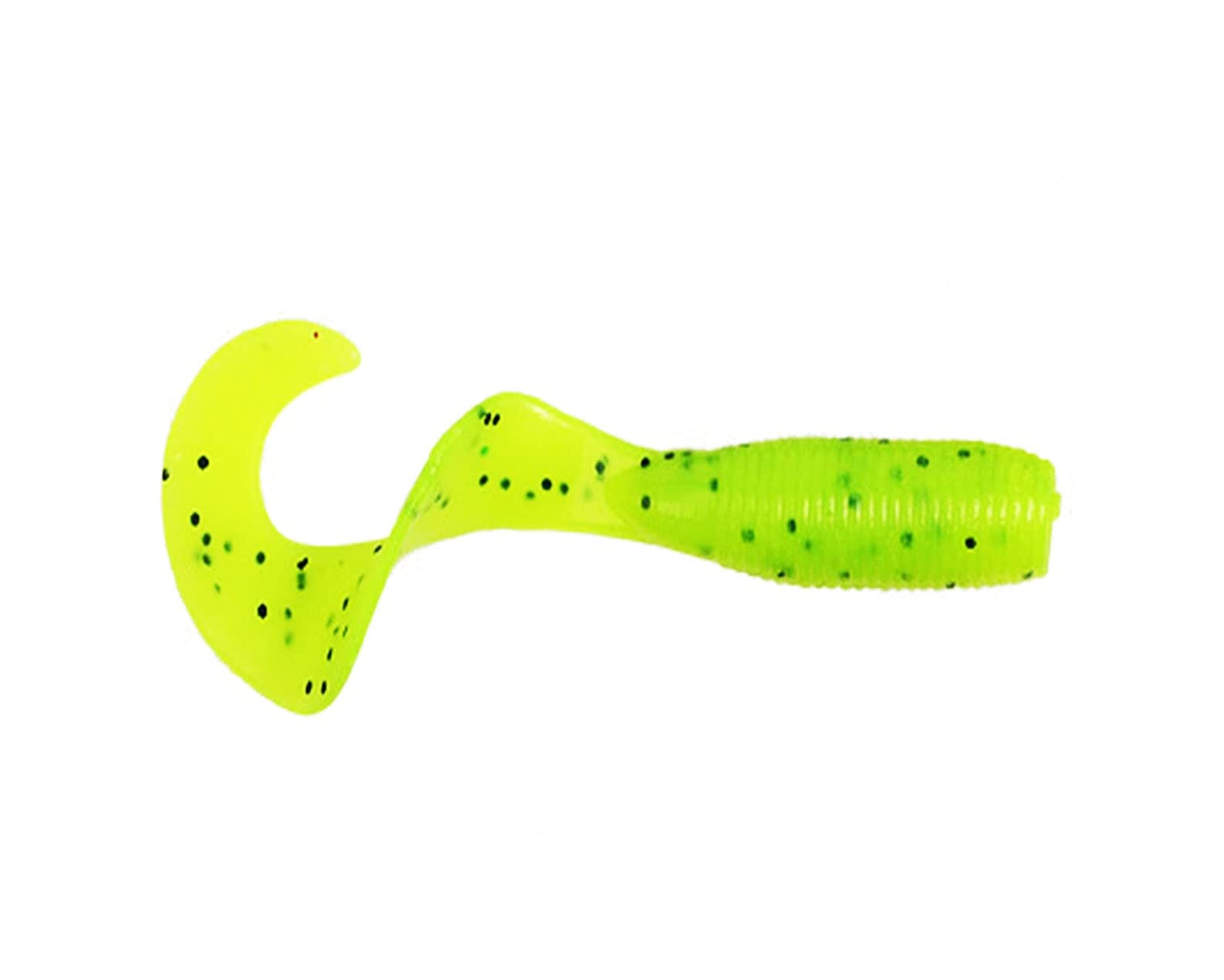 Yamamoto 5-inch grub trailer for spinnerbait, chartreuse with black flake