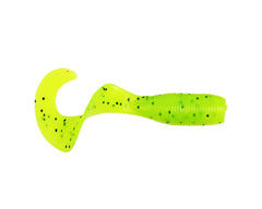 Yamamoto 5-inch grub trailer for spinnerbait, chartreuse with black flake